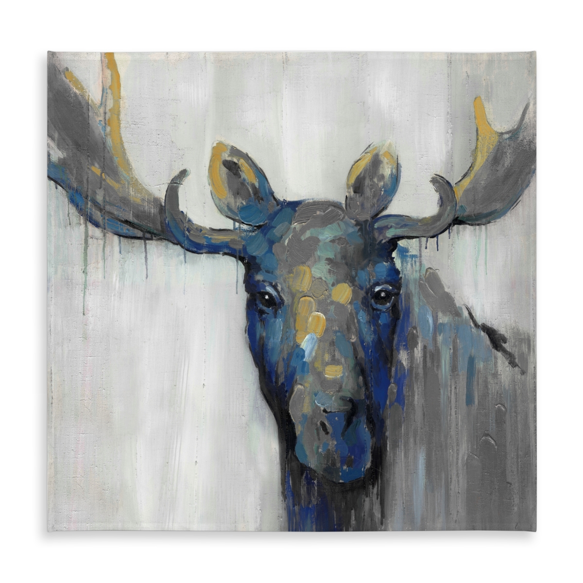 Picture of Begin Home Decor C1TC5858PN4EZM 58 x 58 in. Blue Moose Rustic Deer Tablecloth - Indoor & Outdoor Home Decor