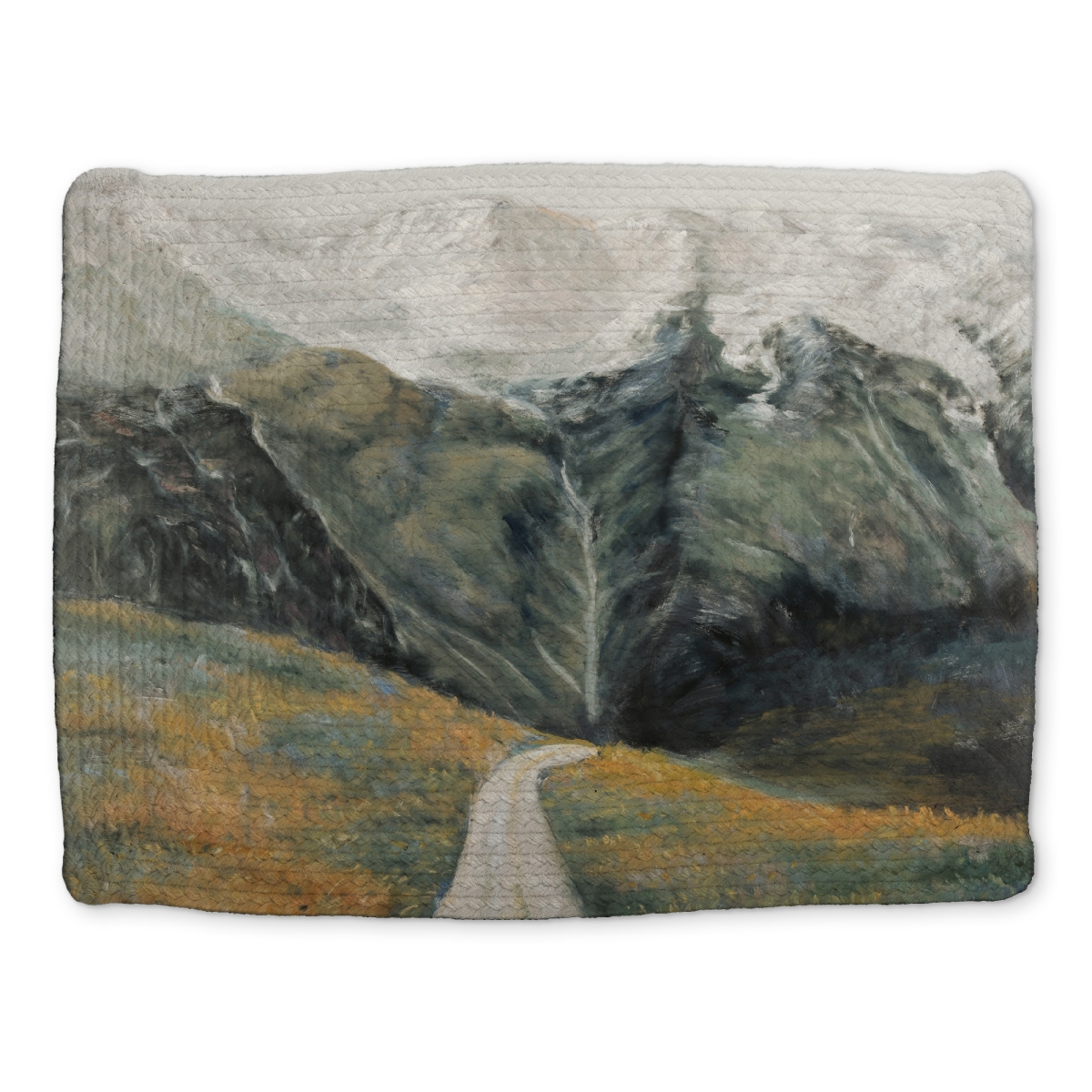 Picture of Begin Home Decor CBPM1418SMH0AB 14 x 18 in. Mountainous Landscape Gray Braided Placemat - Home Decor