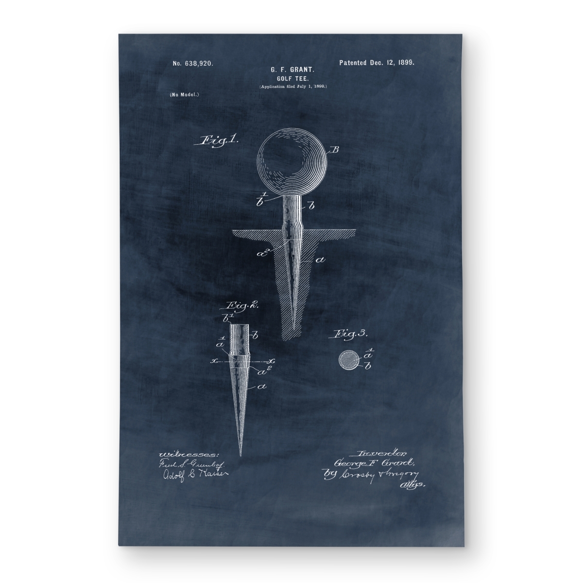 C1ROAR46S8IQVS 4 x 6 ft. Blueprint of Golf Tee - Blue Man Cave Outdoor Area Rug - Rectangle
