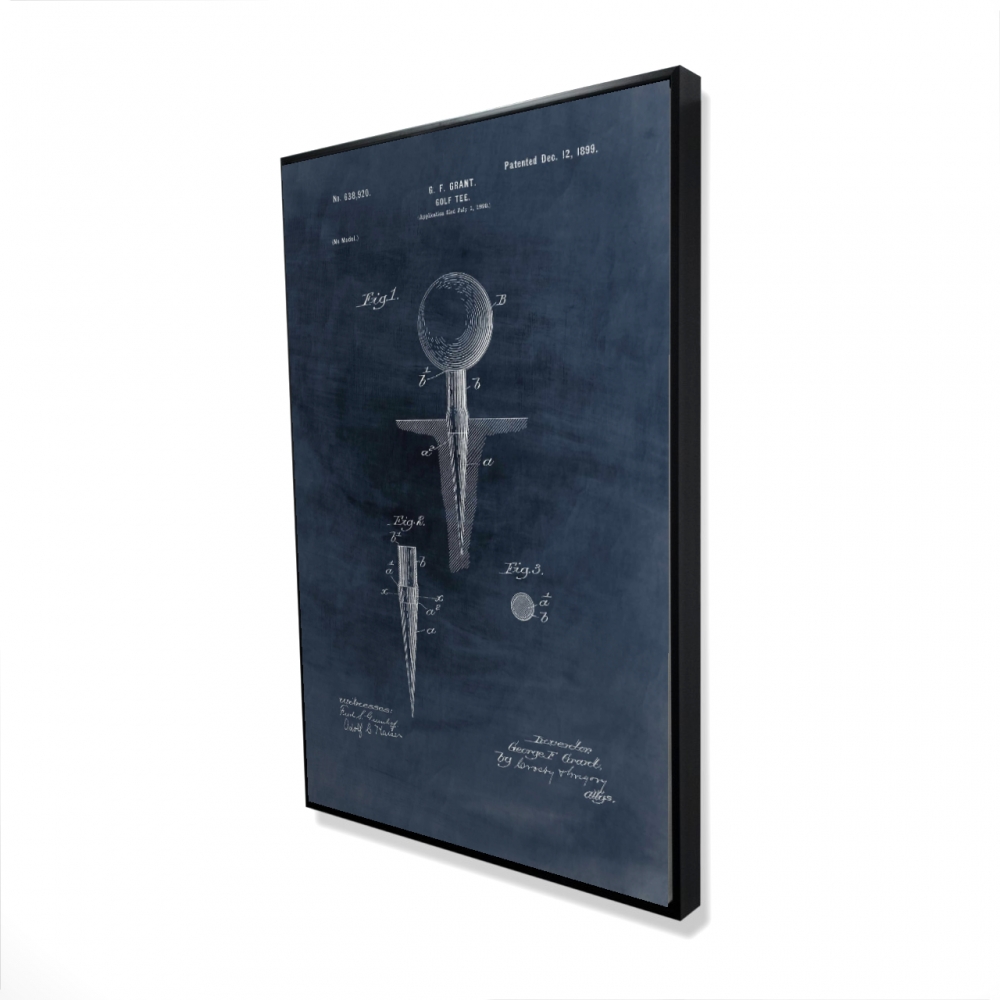 2081-3624-BL6-1 24 x 36 in. Blueprint of Golf Tee - Man Cave Home Decor Framed Canvas