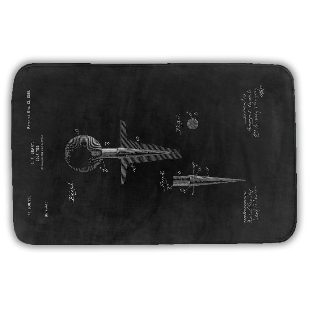 5930-3421-BL6-2 21 x 34 in. Industrial Black Hobbies Bath Mat - Golf Tee Home Decor