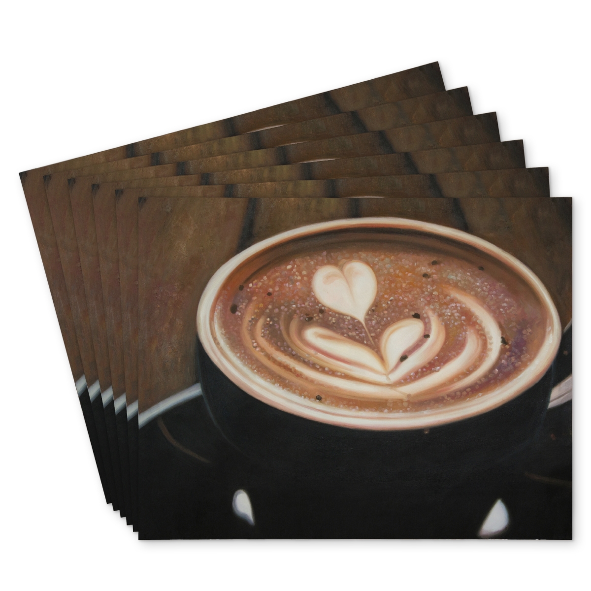 Picture of Begin Home Decor C6PP1418NQQLK0 14 x 18 in. Artistic Cappuccino Polyester Placemat for Home Decor - Stylish - Set of 6
