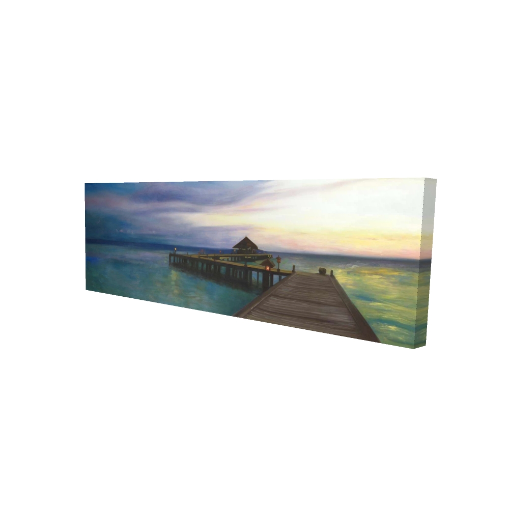 2080-2060-CO133 20 x 60 in. Boardwalk with Sunset - Exotic Landscape Canvas Home Decor