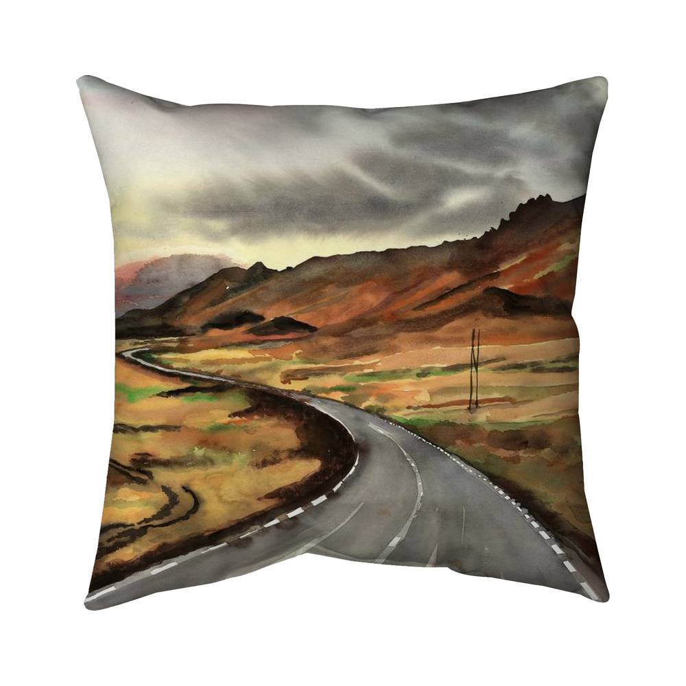 5543-2626-LA166 26 x 26 in. On the Road in Iceland - Mountains Landscapes Throw - Home Decor