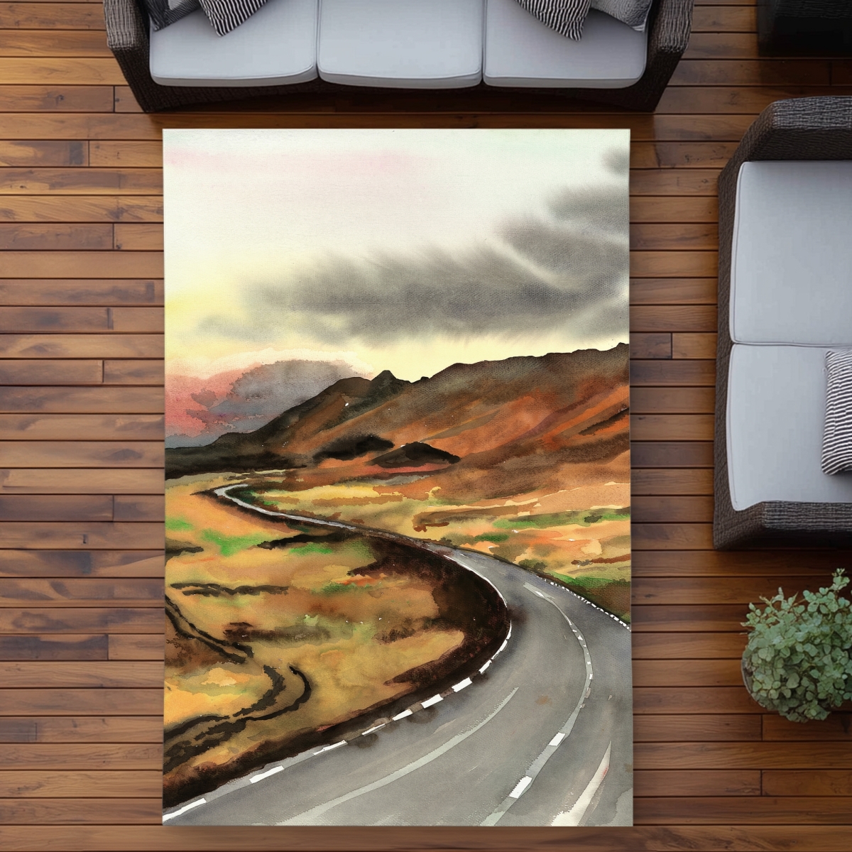 C1ROAR57SG2KCS 5 x 7 ft. On the Road in Iceland - Outdoor Area Rug for Home Decor - Rectangle