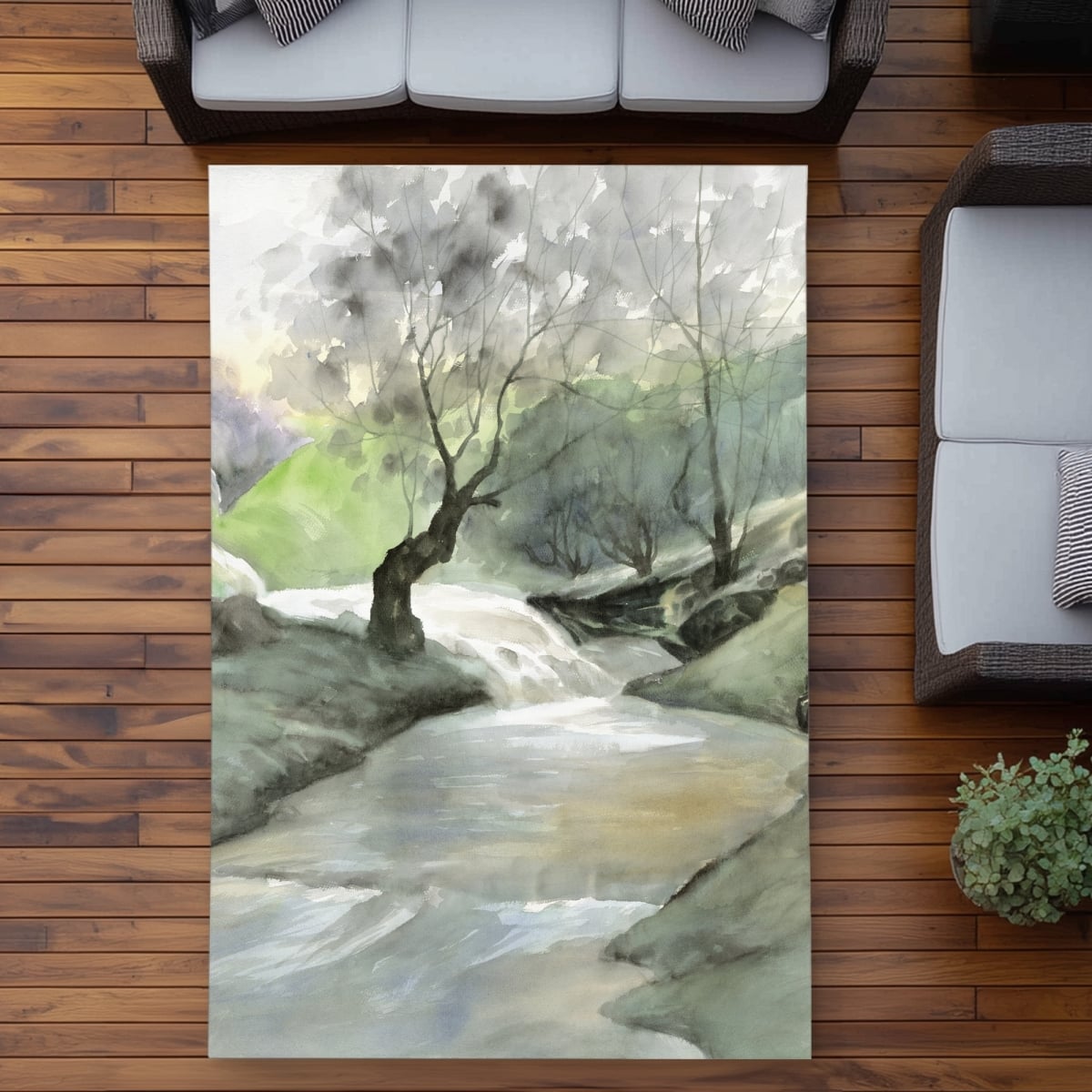C1ROAR5793TR5M 5 x 7 ft. Oasis of Relaxation - Bathroom Outdoor Area Rug for Home Decor - Rectangle