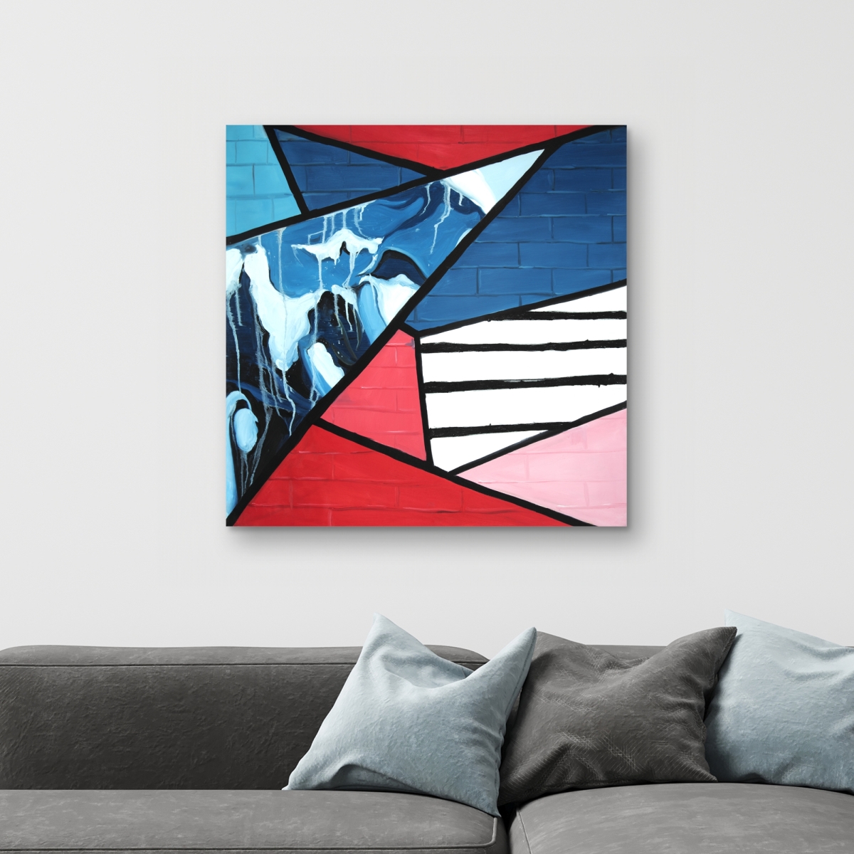 C1RC3232Q7DPIL 32 x 32 in. Diagonal Unity - Pop Art Office Canvas for Home Decor