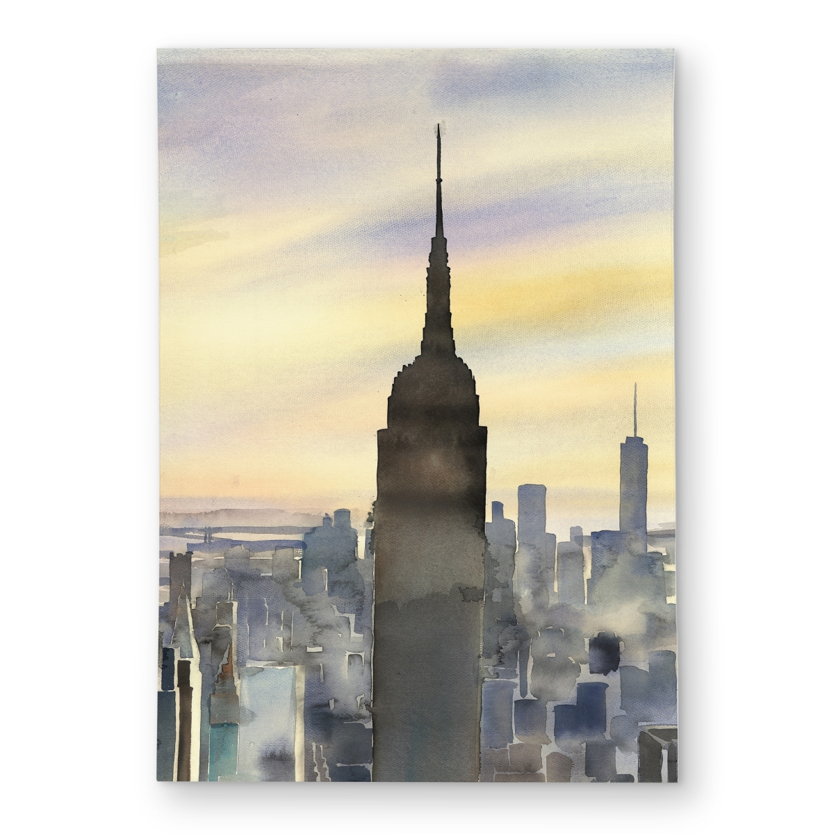 C1ROAR575LR8KH 5 x 7 ft. Sunset Over   York City Gray Building Outdoor Area Rug - Rectangle