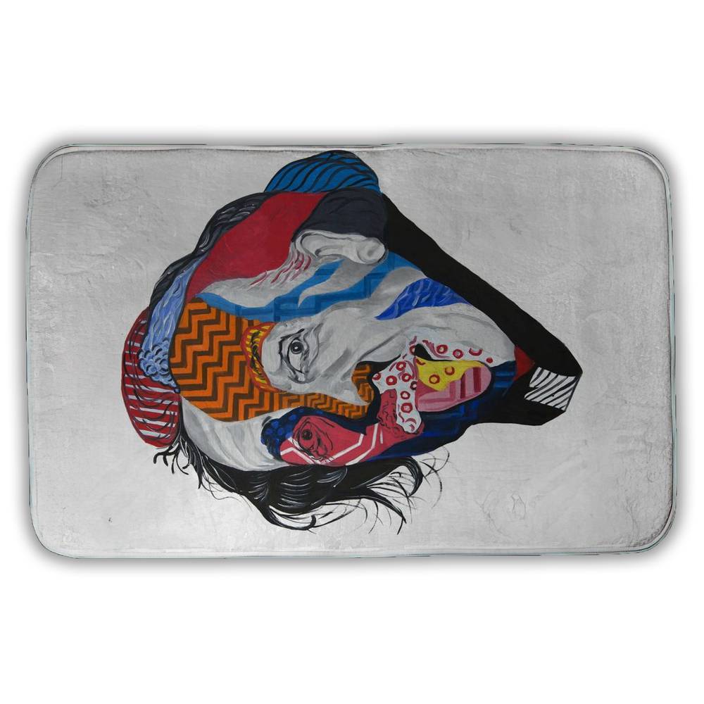 5930-3421-PO4 21 x 34 in. Abstract Albert Einstein Bath Mat - Contemporary Home Decor