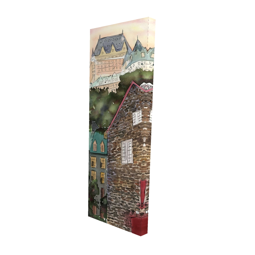 2080-6020-PL1 20 x 60 in. Chateau Frontenac Canvas - Brown Trees Home Decor Art