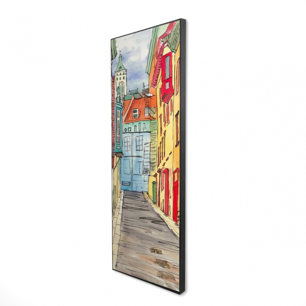 2081-6020-PL2 20 x 60 in. Lane in Le Petit Champlain - Red Framed Canvas - Home Decor
