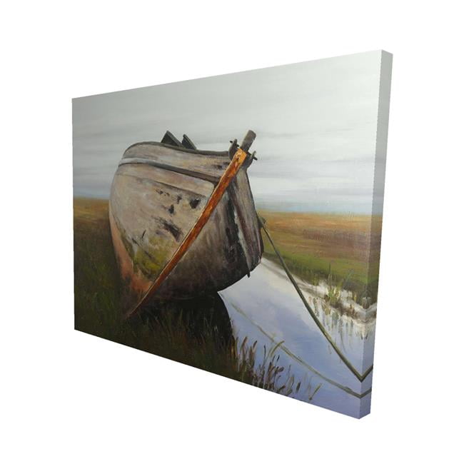 16 x 20 in. Old Abandoned Boat In A Swamp-Print on Canvas