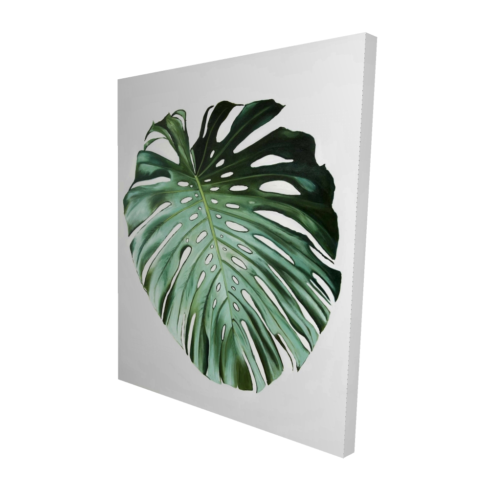 2080-6048-FL357 48 x 60 in. Monstera Leaf - Exotic Floral Canvas for Home Decor