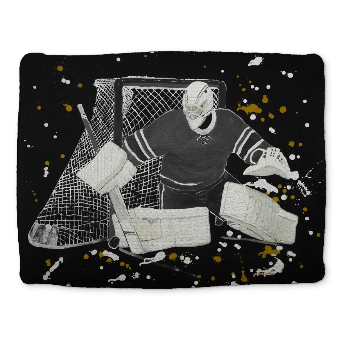 Picture of Begin Home Decor CBPM1418588YFN 14 x 18 in. Goalkeeper Hockey Gray Braided Polyester Placemat - Home Decor