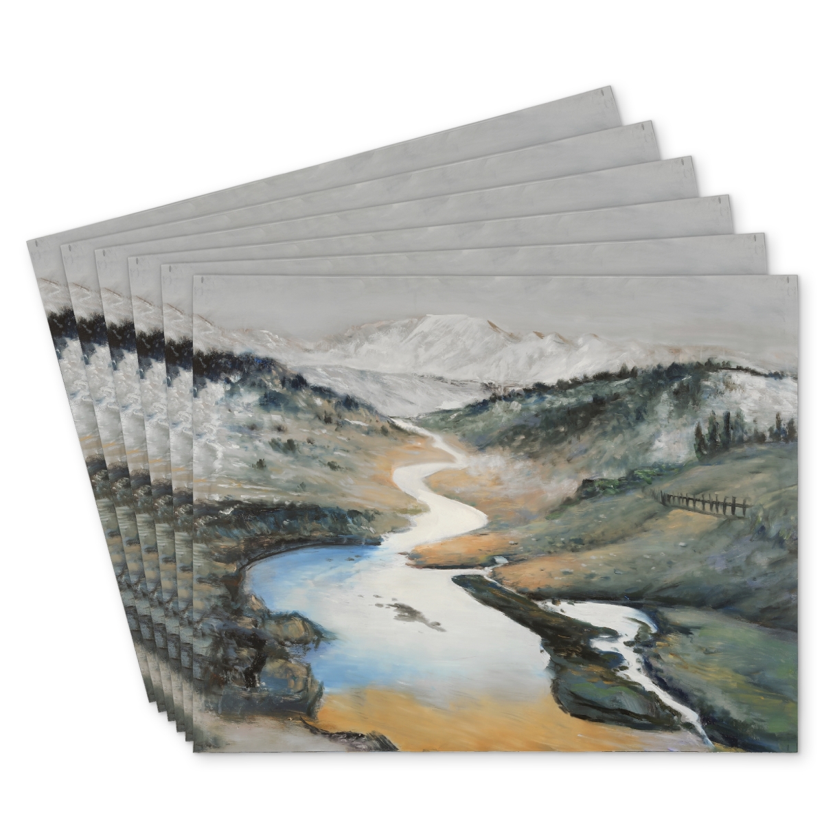 Picture of Begin Home Decor C6PP1418SAACD7 14 x 18 in. Landscape Polyester Placemat - Elegant Home Decor Accessory - Set of 6