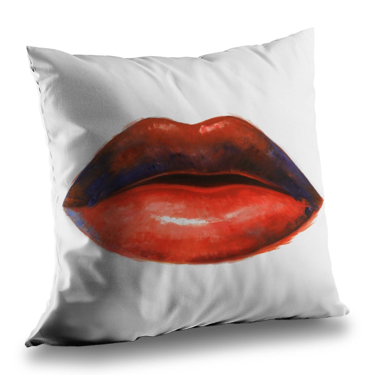 C1PT1414WZ1VVQ 14 x 14 in. Red Lipstick Throw Pillow - Figurative Poly Twill Insert Decor