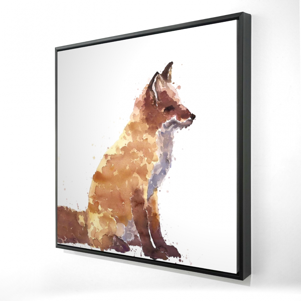 2081-3636-AN483 36 x 36 in. Red Fox - Office Animals Framed Canvas for Home Decor