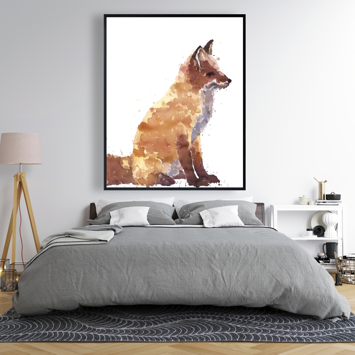 C1FC4860HVTTJY 48 x 60 in. Red Fox - Brown Framed Canvas for Home Decor - Art Print