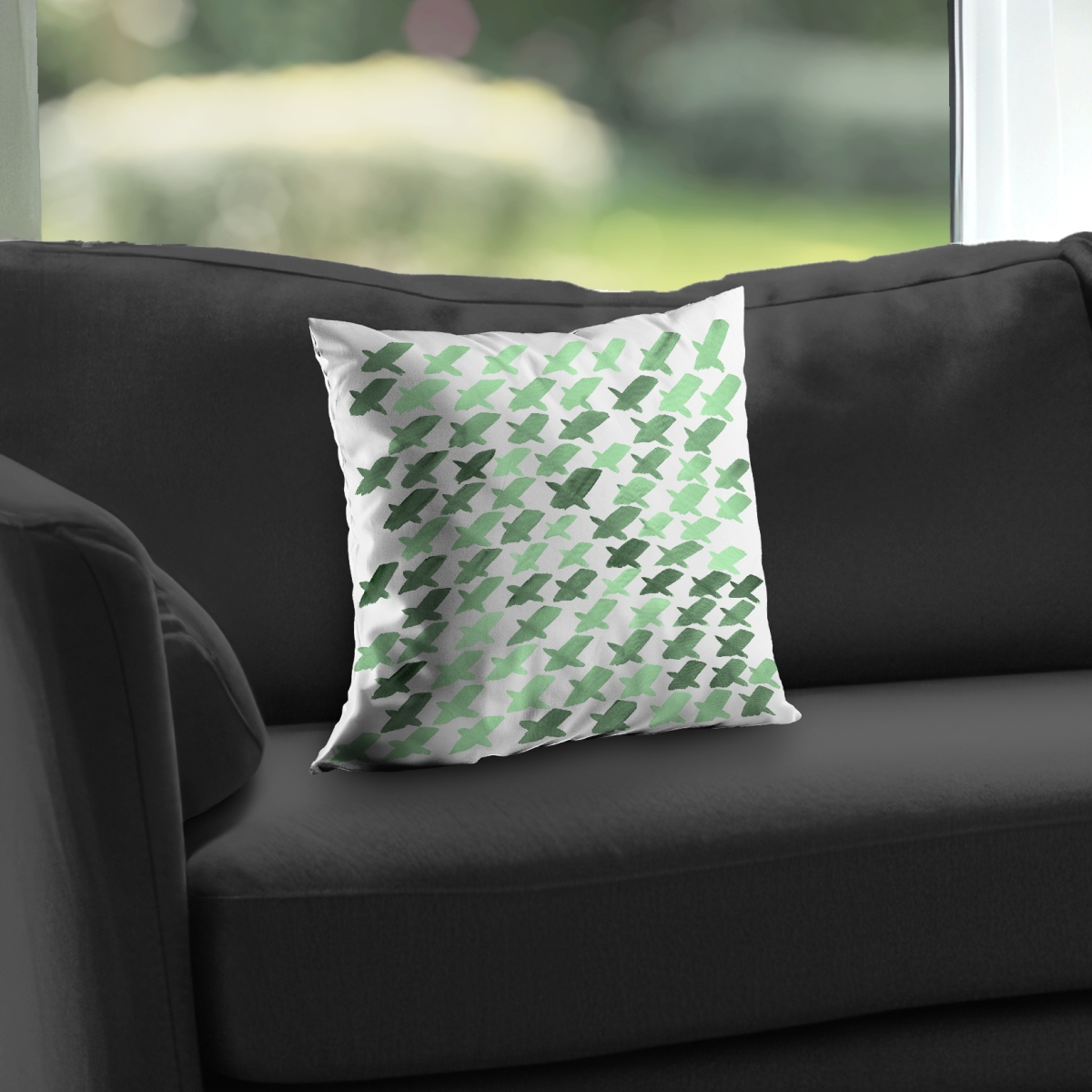 C1PC1414R3QPSF 14 x 14 in. Green Pattern X - Neo Mint Poly Twill Throw for Home Decor