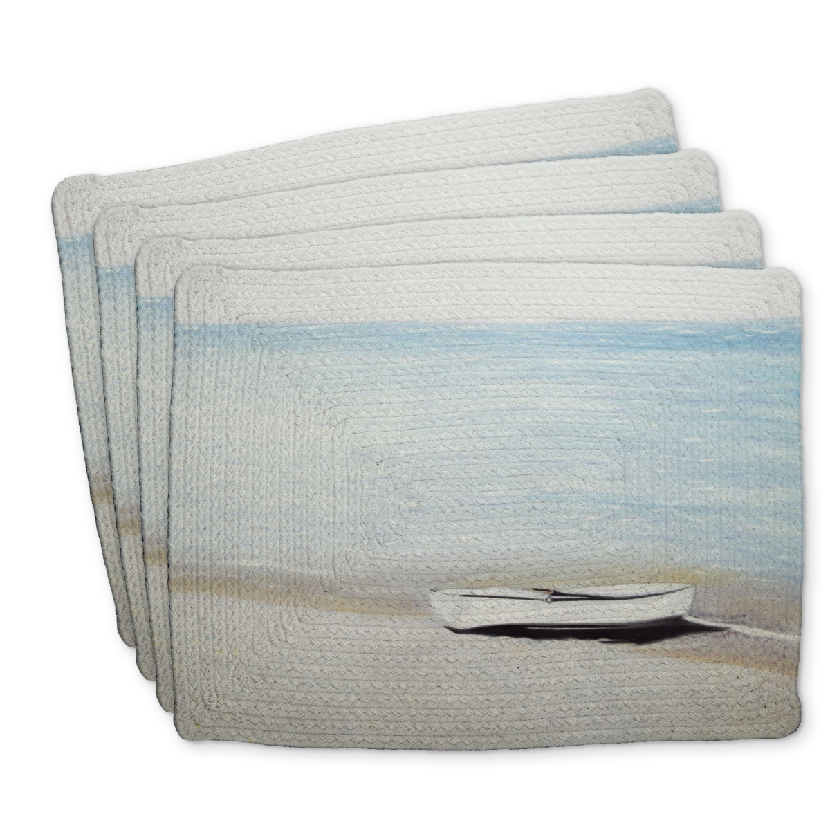 Picture of Begin Home Decor C4BP1418FJMCRA 14 x 18 in. Along the Sea - Braided Polyester Placemat for Home Decor - Set of 4