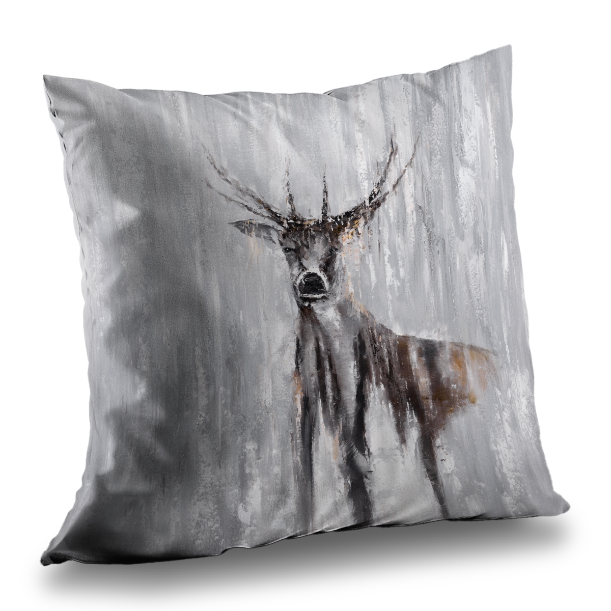 C1PT141416BX0J 14 x 14 in. Abstract Deer in the Forest Brown Rustic Throw Pillow - Home Decor