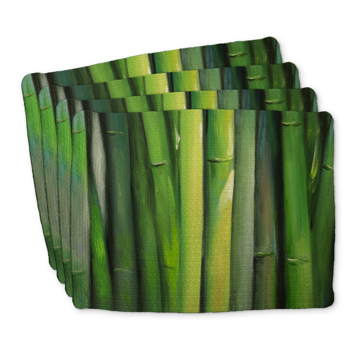 Picture of Begin Home Decor C4BP1418MRMCAJ 14 x 18 in. Bamboo Plant - Braided Polyester Placemat for Home Decor - Set of 4