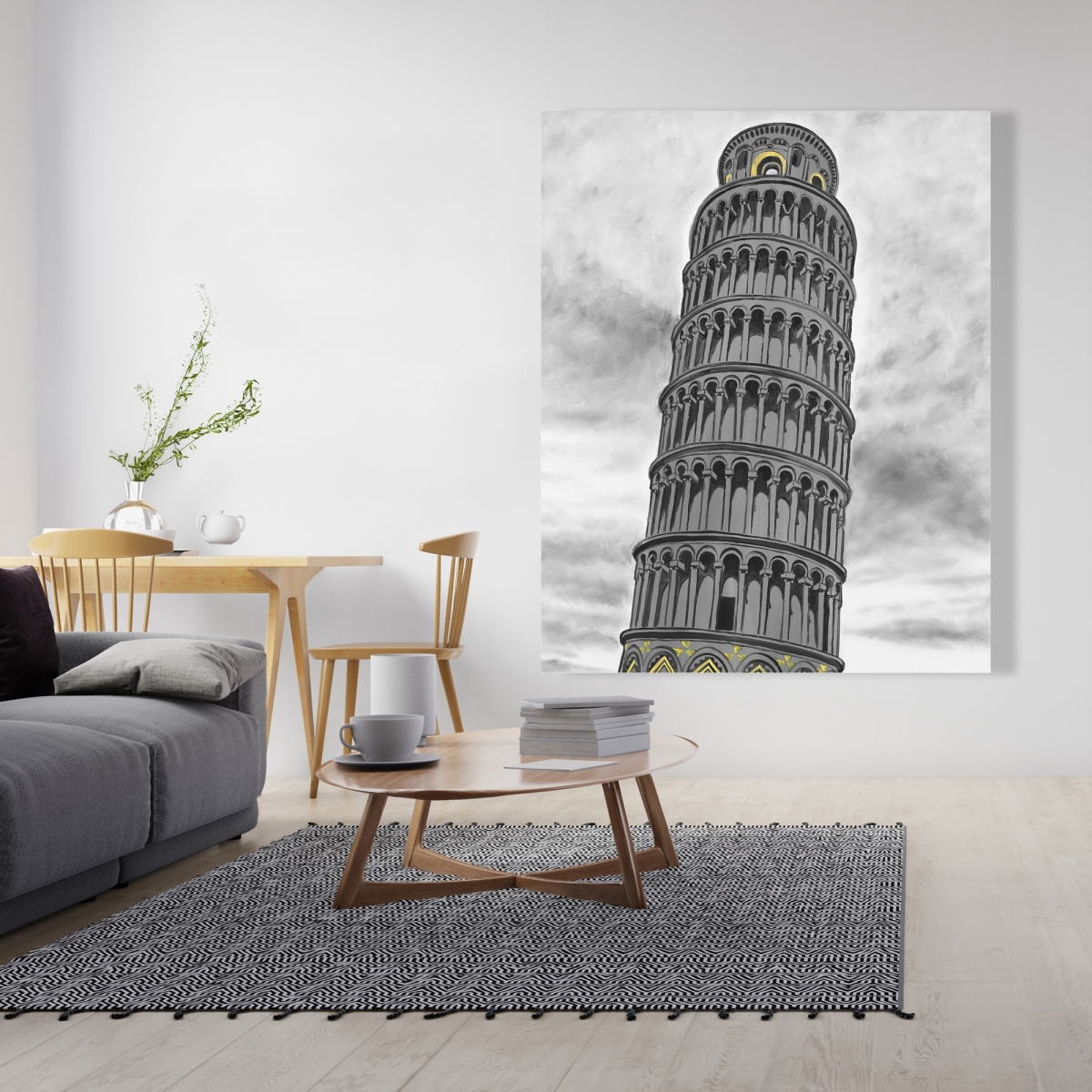 C1RC4860DTWAGO 48 x 60 in. Tower of Pisa Canvas Art - Unique Italian Architecture Decor