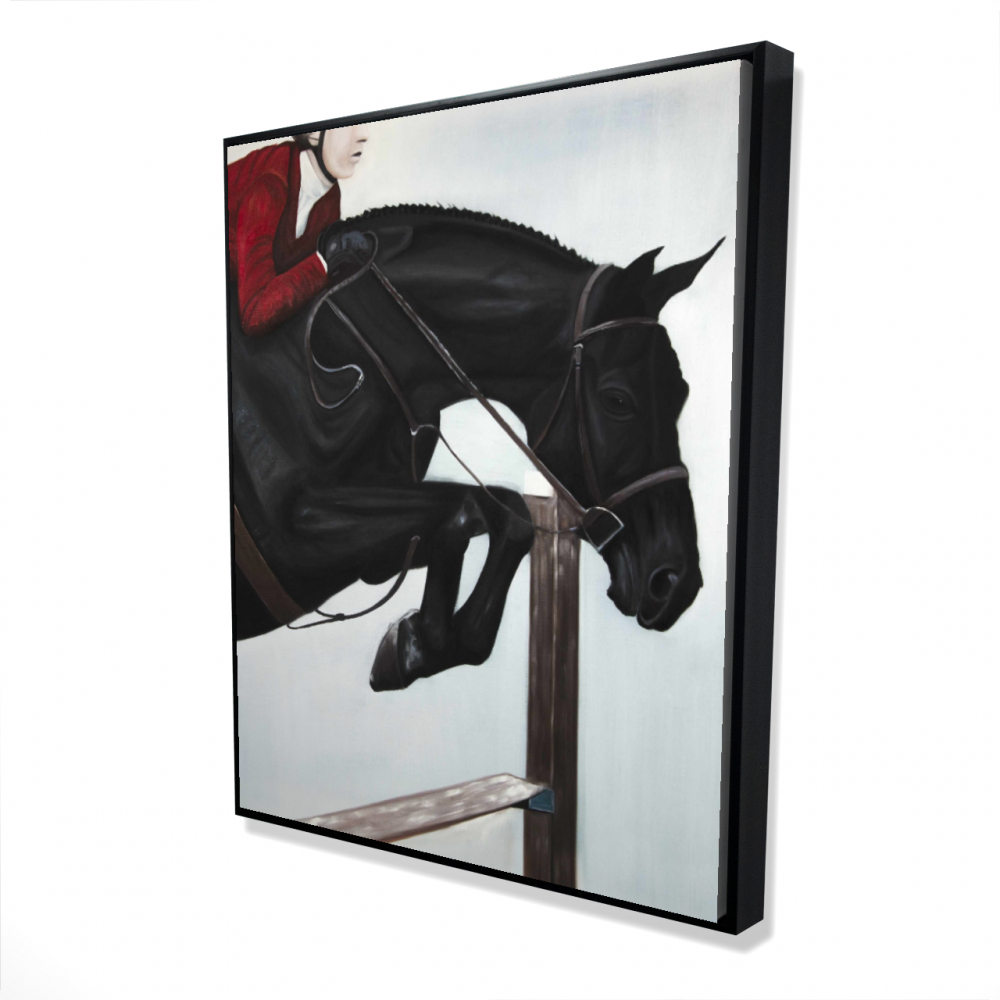 2081-6048-SP80 48 x 60 in. Riding Competition - Man Cave Red Framed Canvas Home Decor
