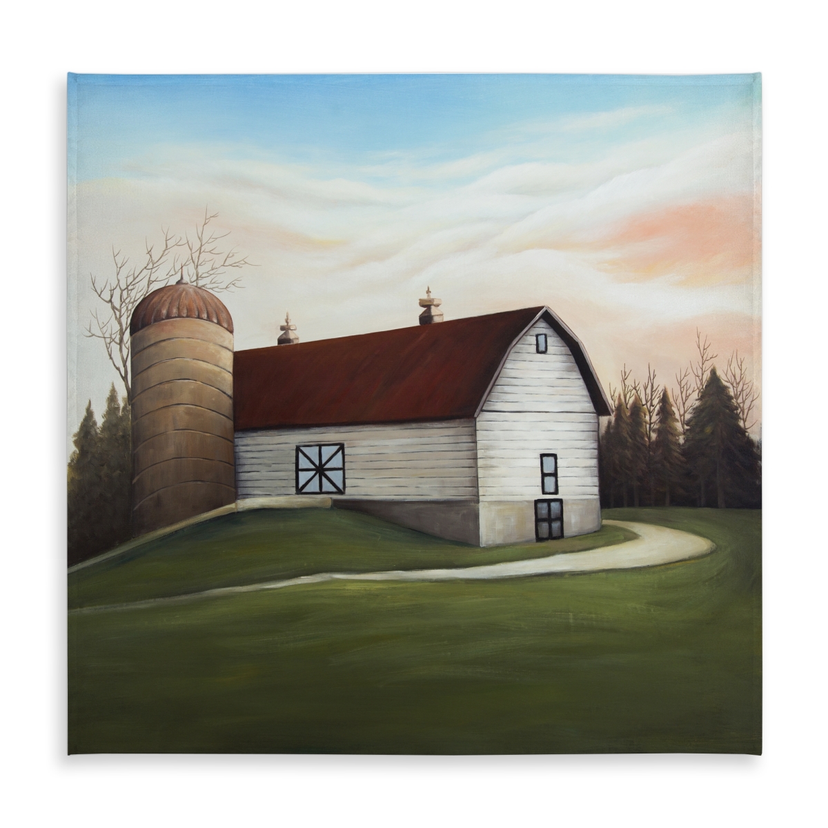 Picture of Begin Home Decor C1TC5858U4E8GK 58 x 58 in. White Barn Indoor & Outdoor Architecture Tablecloth - Home Decor