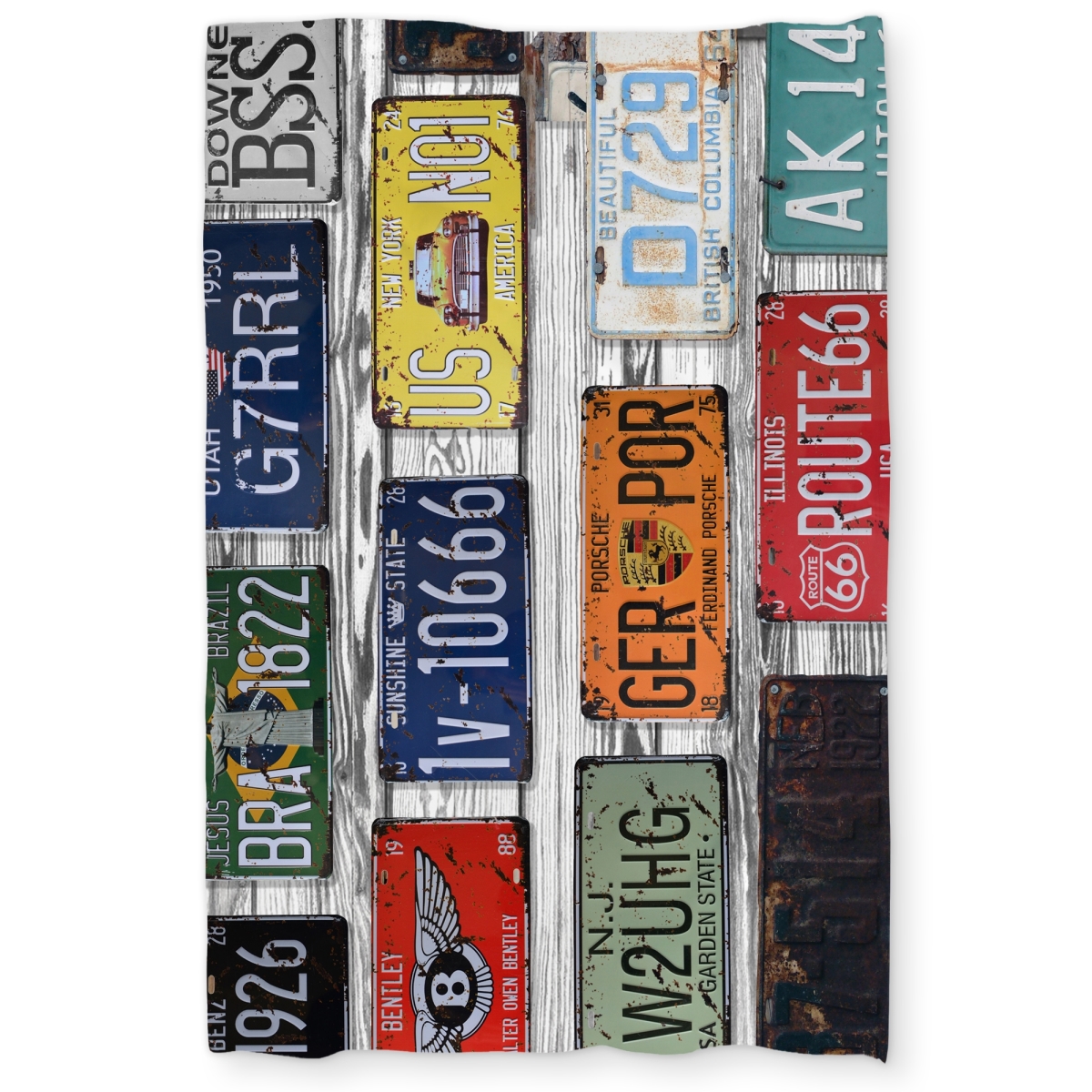 C1DCTXLW608RDZ Twin Extra Long Number Plates Man Cave Duvet Cover - Home Decor Symbol Design