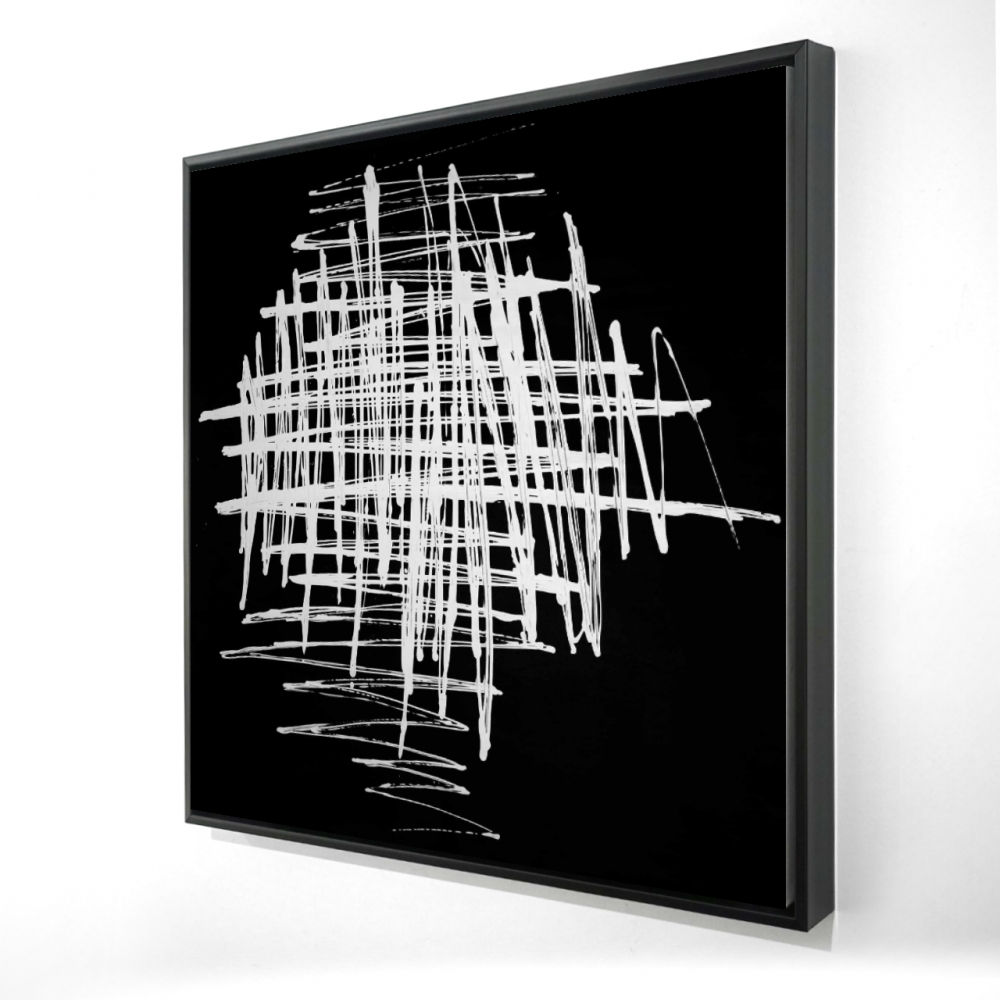 2081-3636-AB88 36 x 36 in. Contrast - White Abstract Framed Canvas for Home Decor