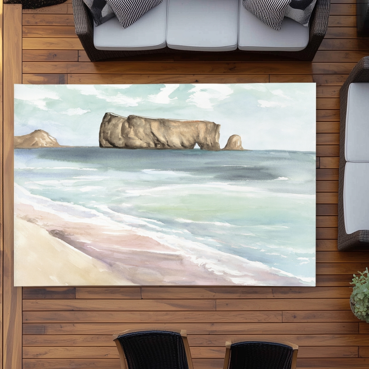 C1ROAR57QWOVFL 5 x 7 ft. Rocher Perce Marine Sea Outdoor Area Rug - Home Decor - Rectangle