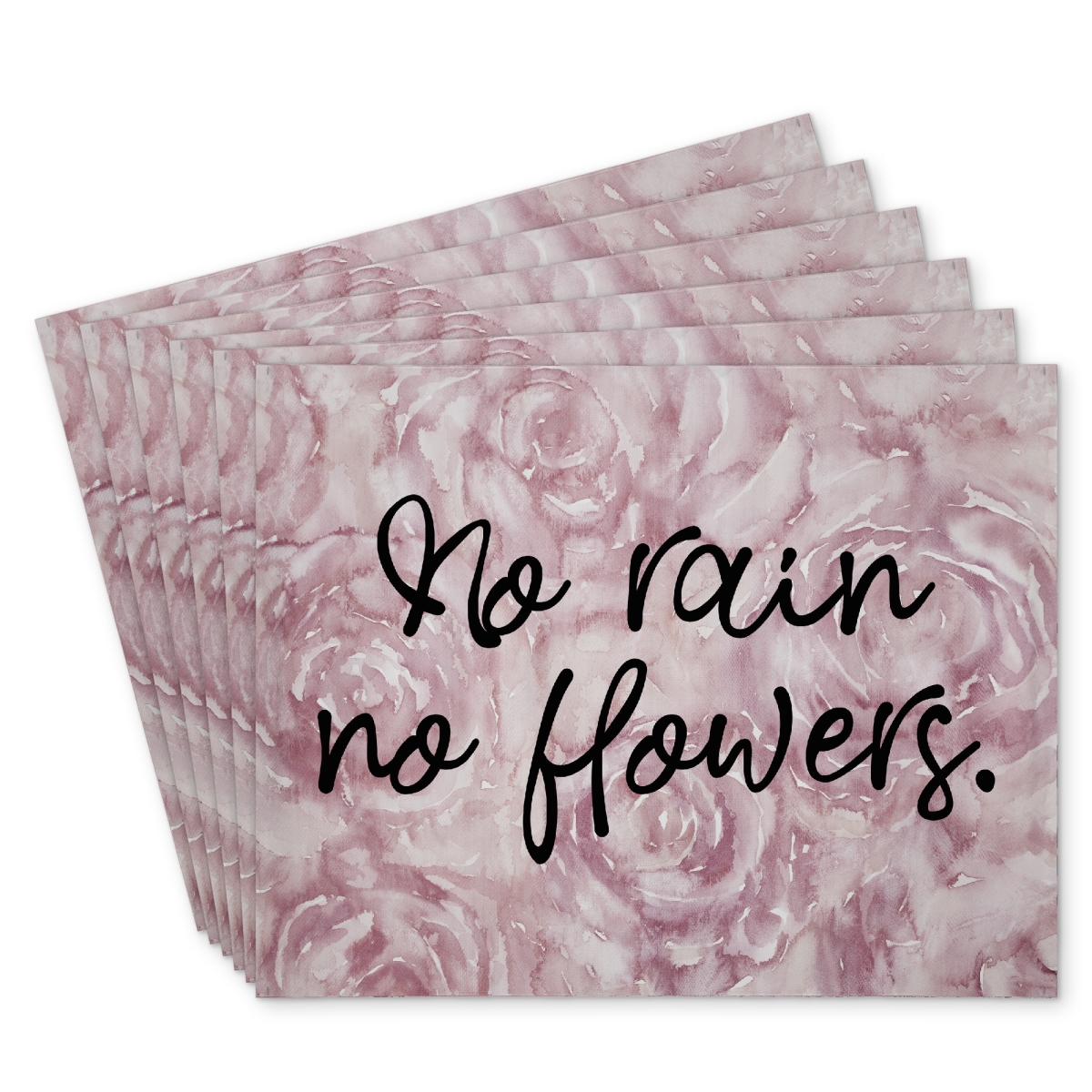 Picture of Begin Home Decor C6PP1418T14JIQ 14 x 18 in. No Rain No Flowers Polyester Placemat - Home Decor Essentials - Set of 6