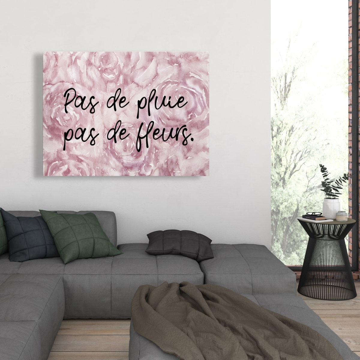 C1RC3648VEGG60 36 x 48 in. Pas De Pluie Pas De Fleurs - Romantic Pink Canvas Decor