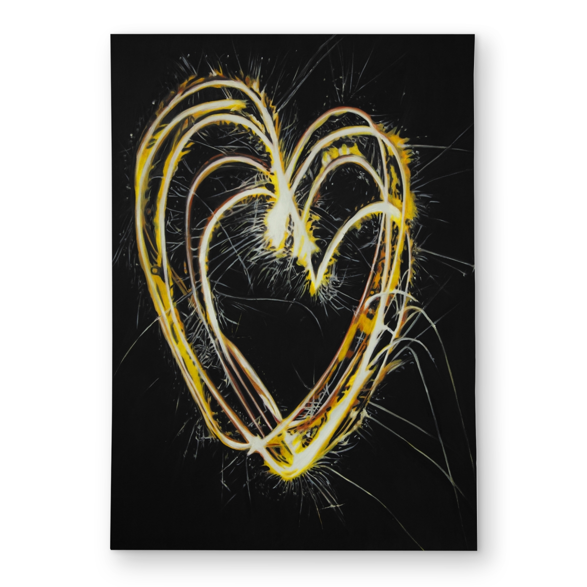 C1ROAR57NKP3ZI 5 x 7 ft. Fireworks Heart - Black Shapes Outdoor Area Rug for Home Decor - Rectangle