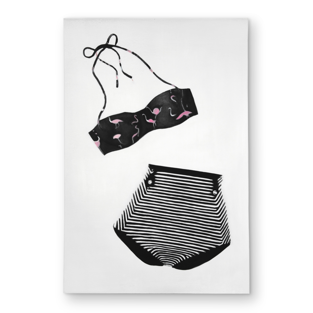 C1ROAR236OI9A8 2 x 3 ft. Vintage Womens Swimsuit - Black Fashion Outdoor Area Rug - Rectangle