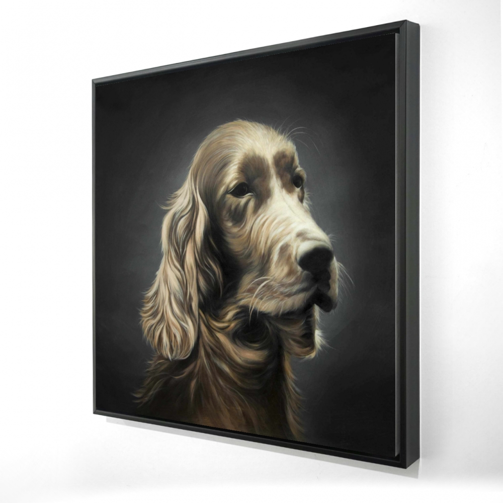 2081-3636-AN490 36 x 36 in. Field Spaniel - Brown Framed Canvas for Home Decor