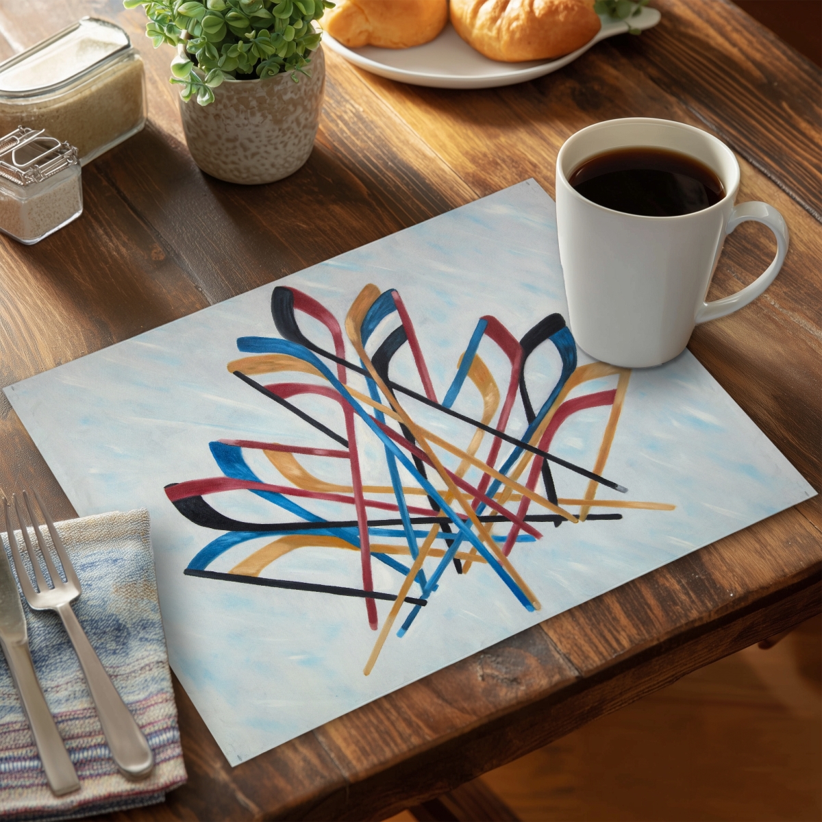 Picture of Begin Home Decor C4PP1418YSQ70V 14 x 18 in. Canadian Hockey Polyester Placemat - Stylish Home Decor - Set of 4