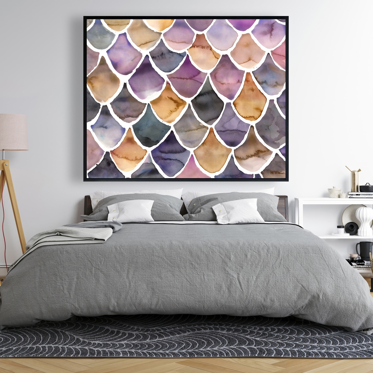 C1FC4860GEKI7C 48 x 60 in. Purple Like a Mermaid - Framed Canvas - Home Decor Patterns