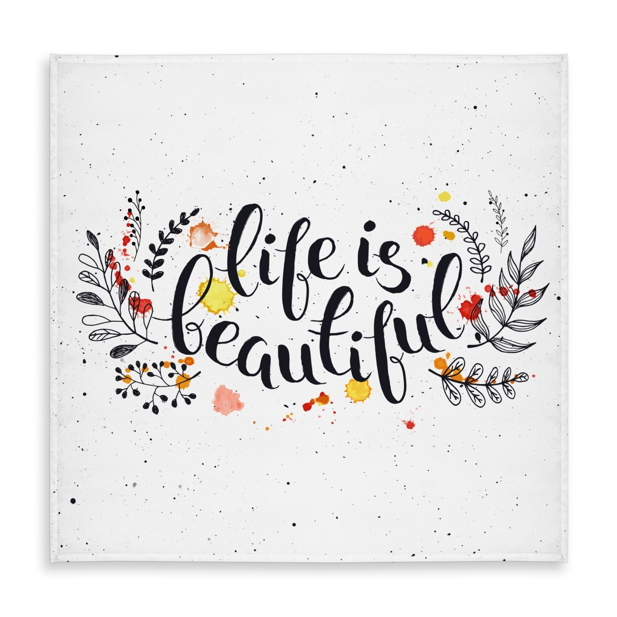 Picture of Begin Home Decor C1TC5858KDZEUR 58 x 58 in. Life is Beautiful Tablecloth - Motivational Home Decor