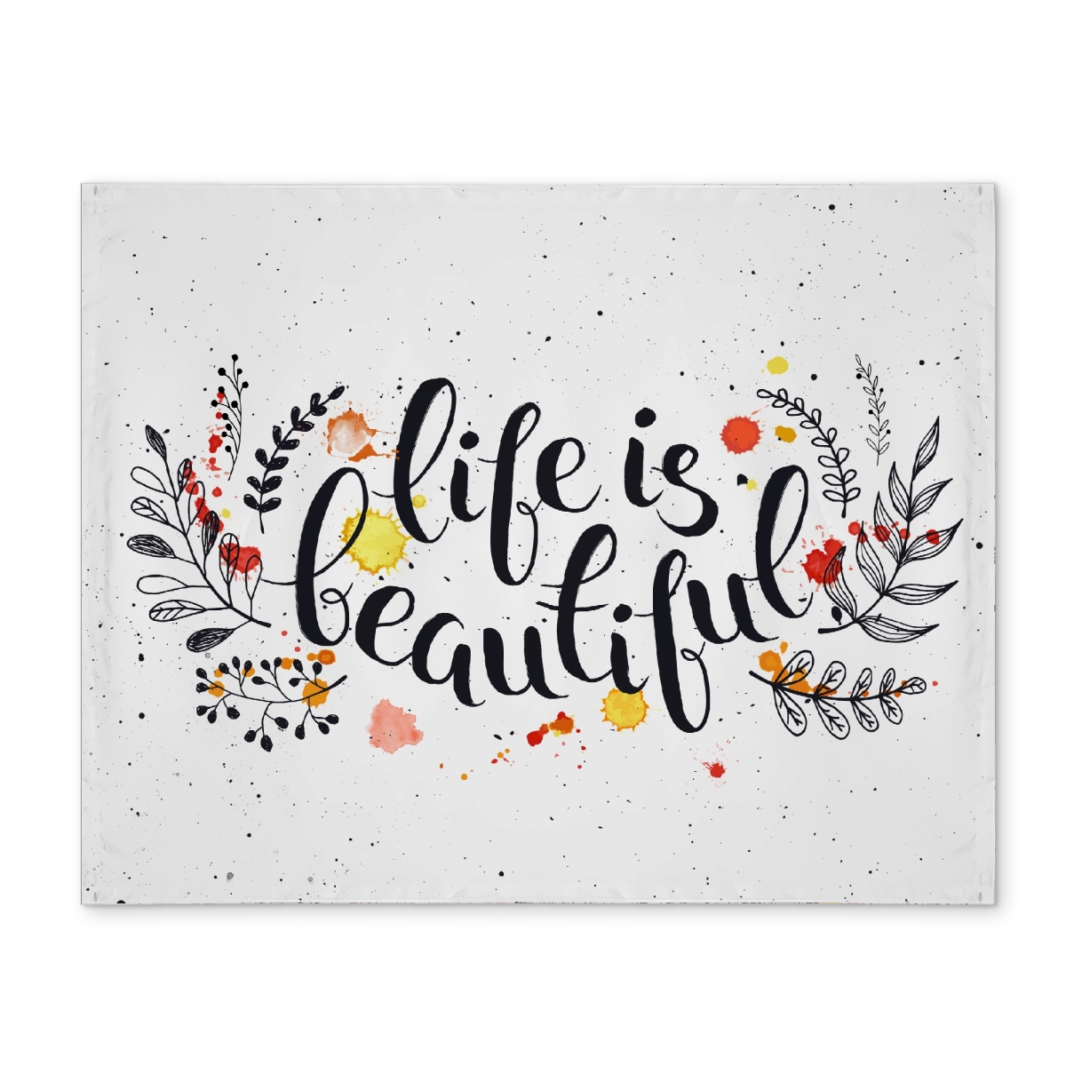 Picture of Begin Home Decor CPPM1418XOFRD4 14 x 18 in. Life is Beautiful Black Polyester Placemat - Home Decor