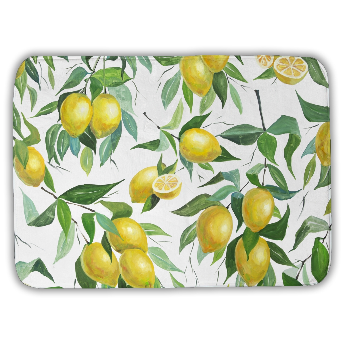 C1BM1724HRLYQE 17 x 24 in. Lemon Pattern Kitchen Yellow Bath Mat - Stylish Home Decor