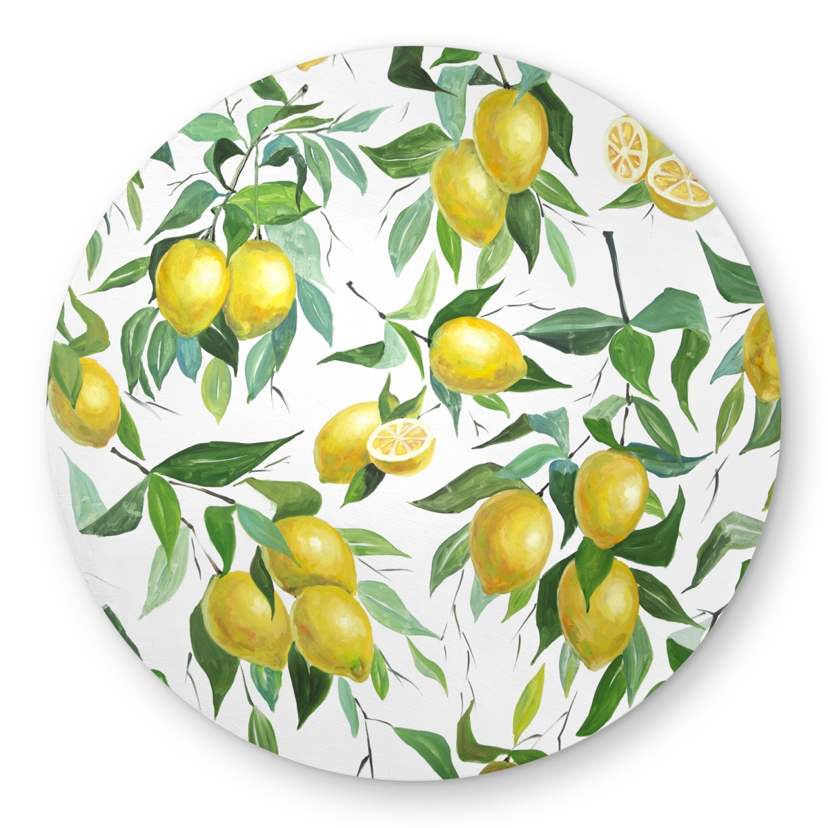C1COAR55K5BYGF 5 x 5 ft. Lemon Pattern Round Outdoor Area Rug - Yellow Home Decor