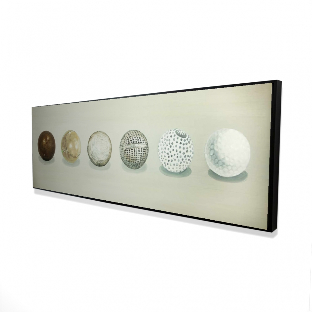 2081-2060-SP81 20 x 60 in. Golf Ball Evolution - Shapes Man Cave Framed Canvas Decor