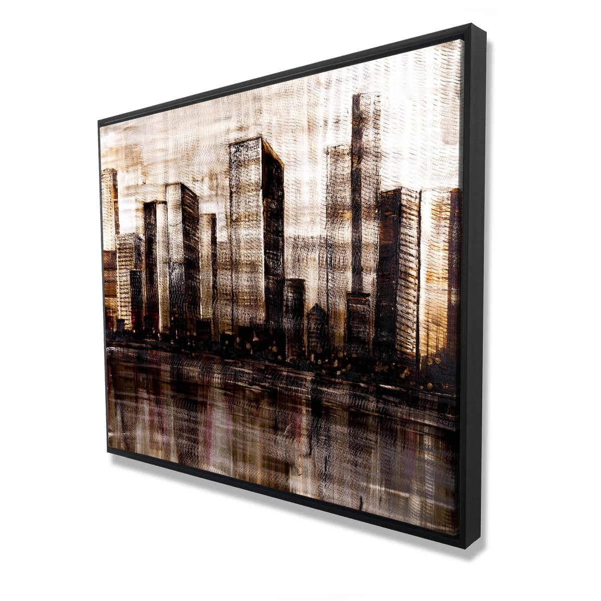 C1FC4860UU9QE7 48 x 60 in. Sketch of the City - Industrial Building Framed Canvas Art