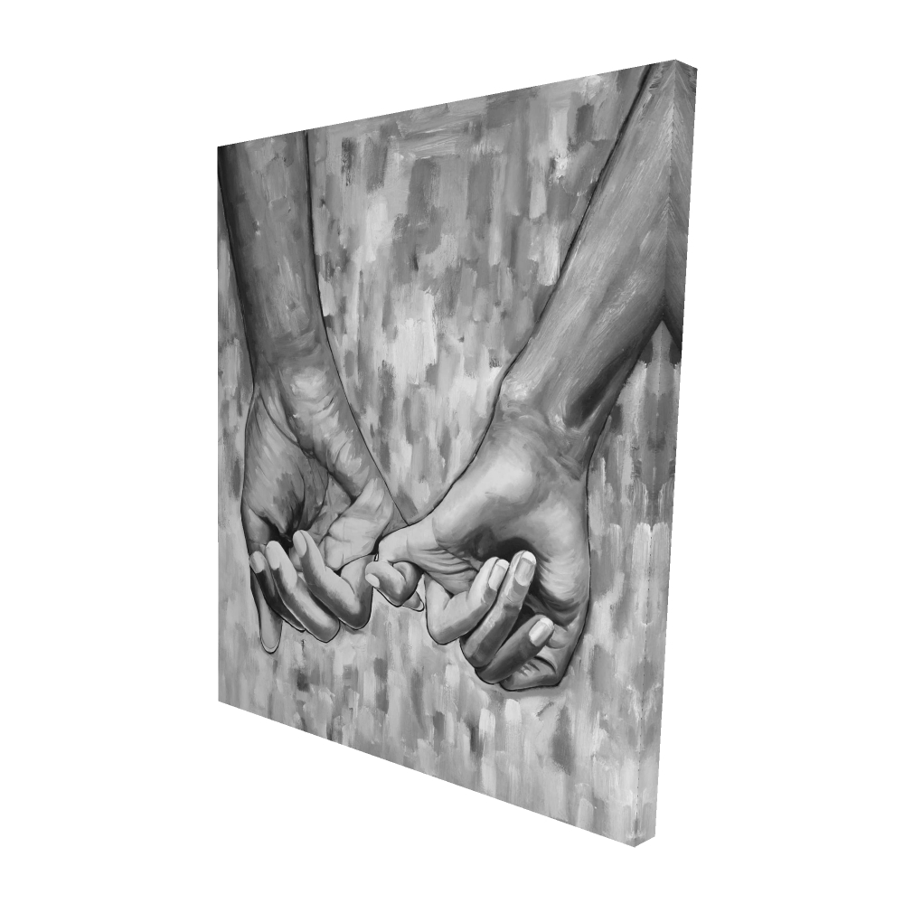 2080-6048-FI88 48 x 60 in. Connected - Gray Figurative Canvas Art for Home Decor