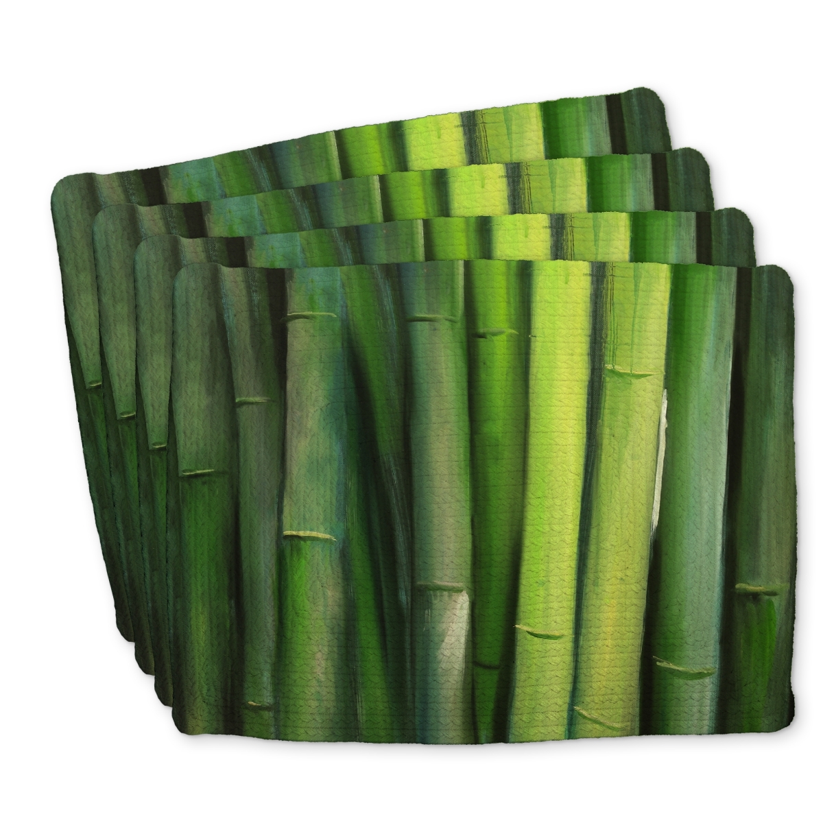 Picture of Begin Home Decor C4BP1418H3TZWW 14 x 18 in. Green Bamboo Braided Polyester Placemat - Home Decor Style - Set of 4