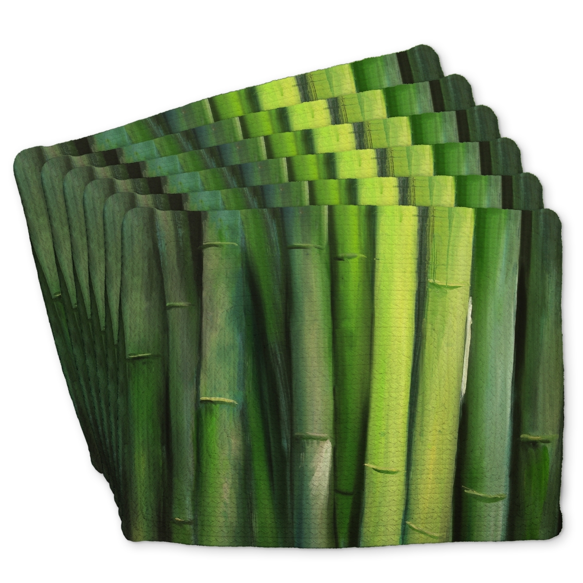 Picture of Begin Home Decor C6BP1418FXZN21 14 x 18 in. Green Bamboo Braided Polyester Placemat for Home Decor - Set of 6