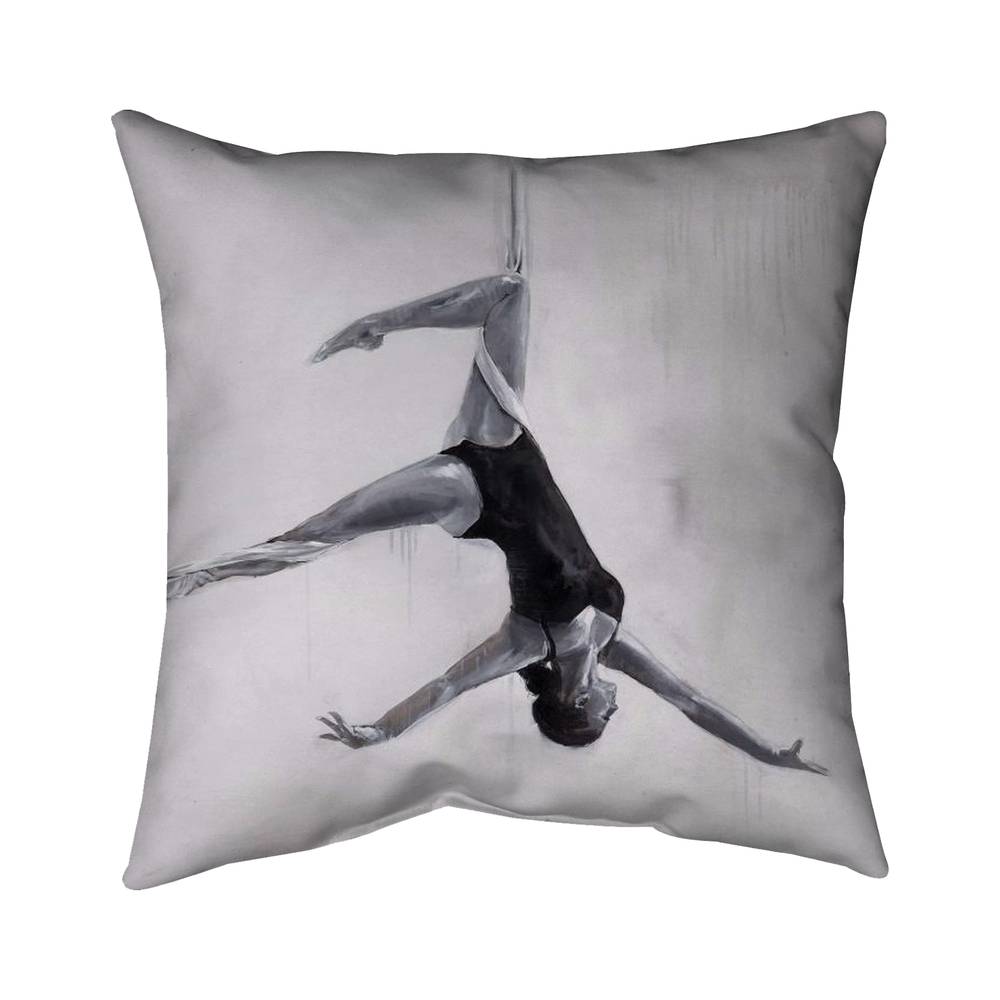 5543-2626-SP34 26 x 26 in. Dancer on Aerial Silks Throw - Monochrome Sports Decor