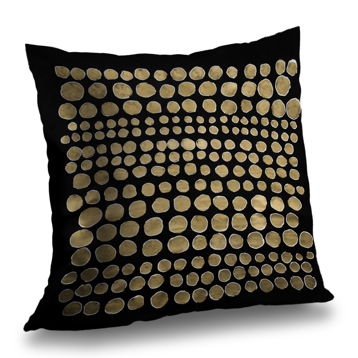 C1PT14144UYTJD 14 x 14 in. Dots on Gold - Minimalist Poly Twill Throw Pillow Insert